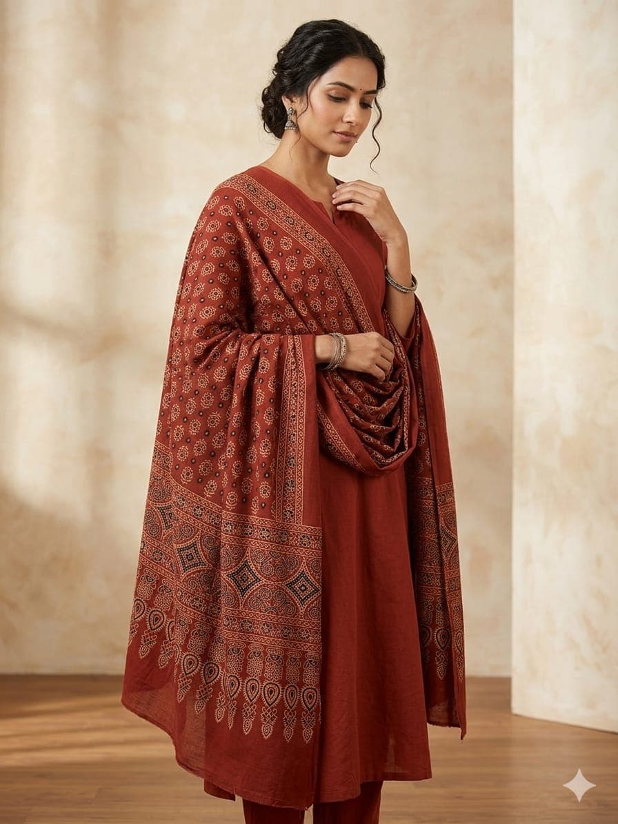 New Product Alert – Cotton Ajrakh Dupatta - Image 2
