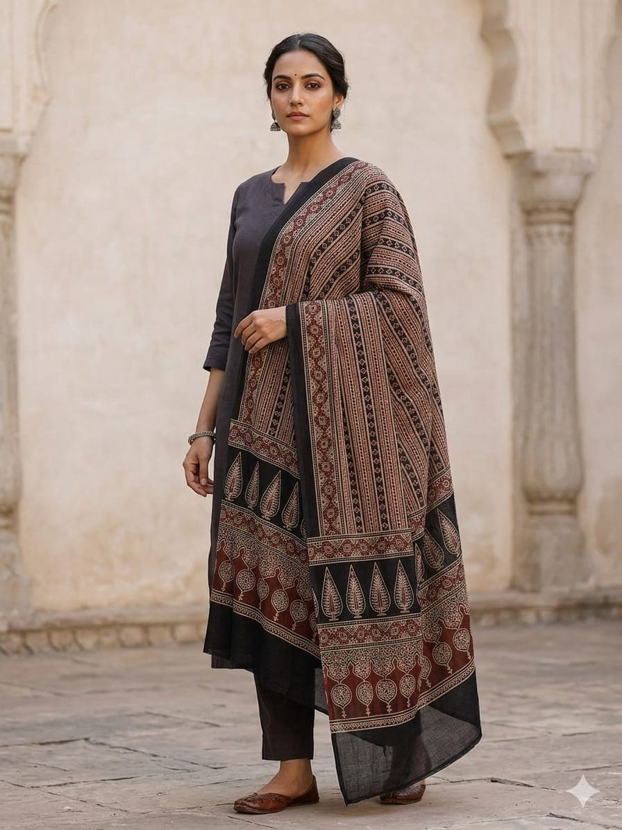 New Product Alert – Cotton Ajrakh Dupatta - Image 17