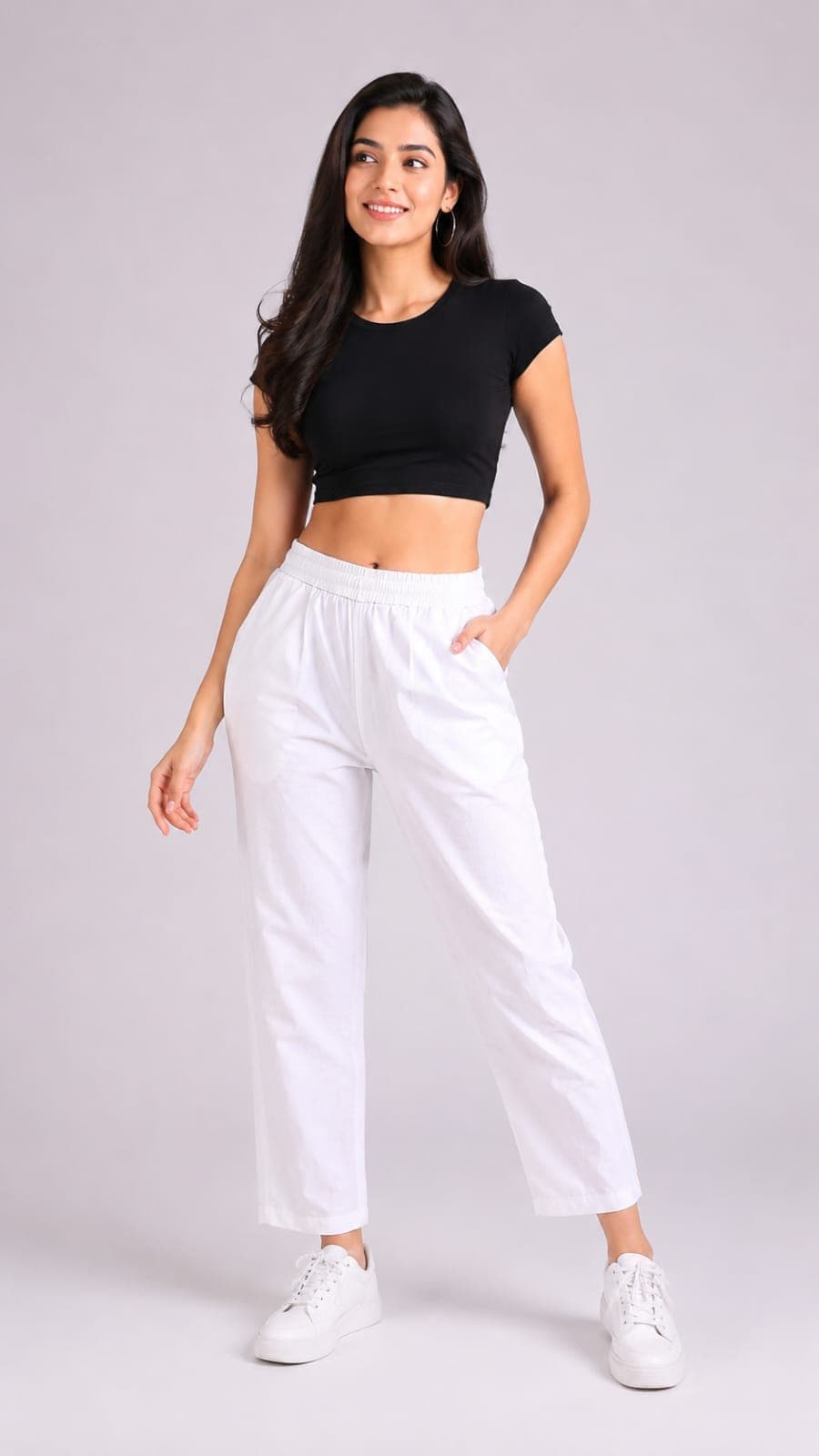 Womens Pure Cotton Free Size Trousers - Image 2